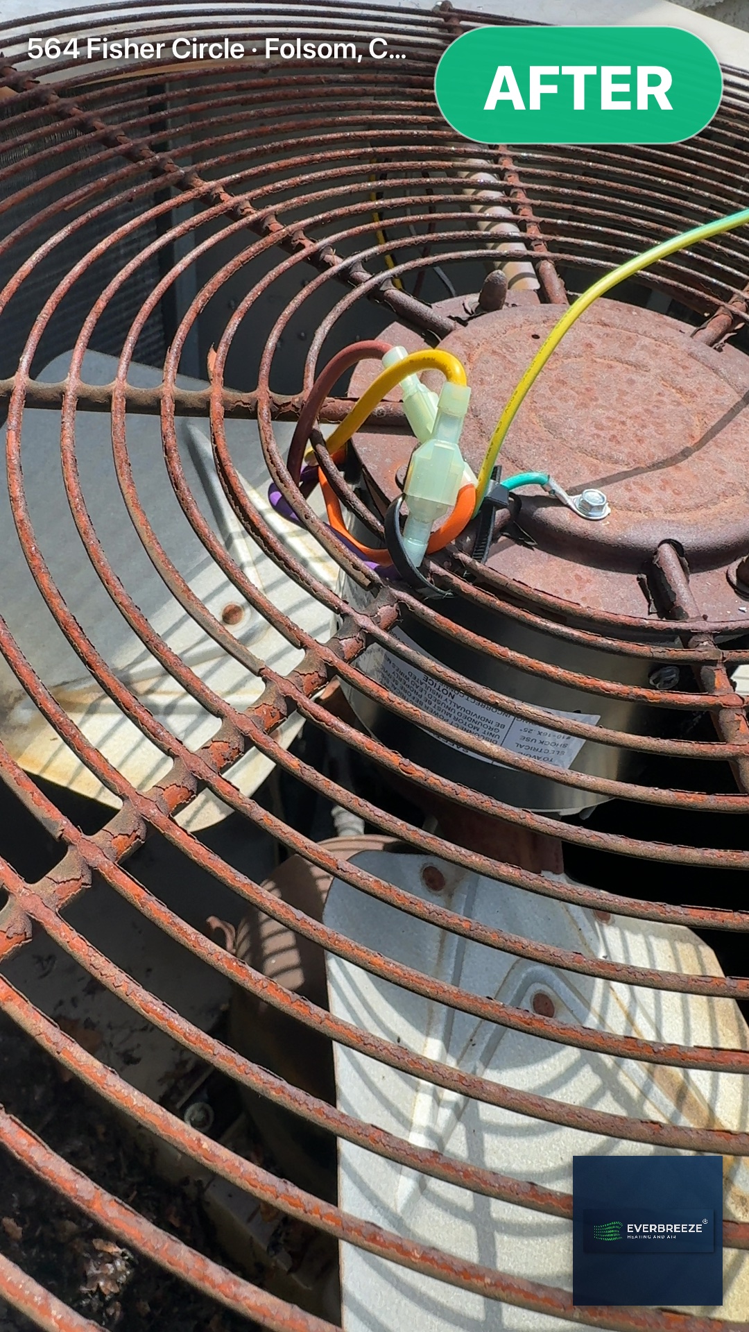 New condenser fan installed