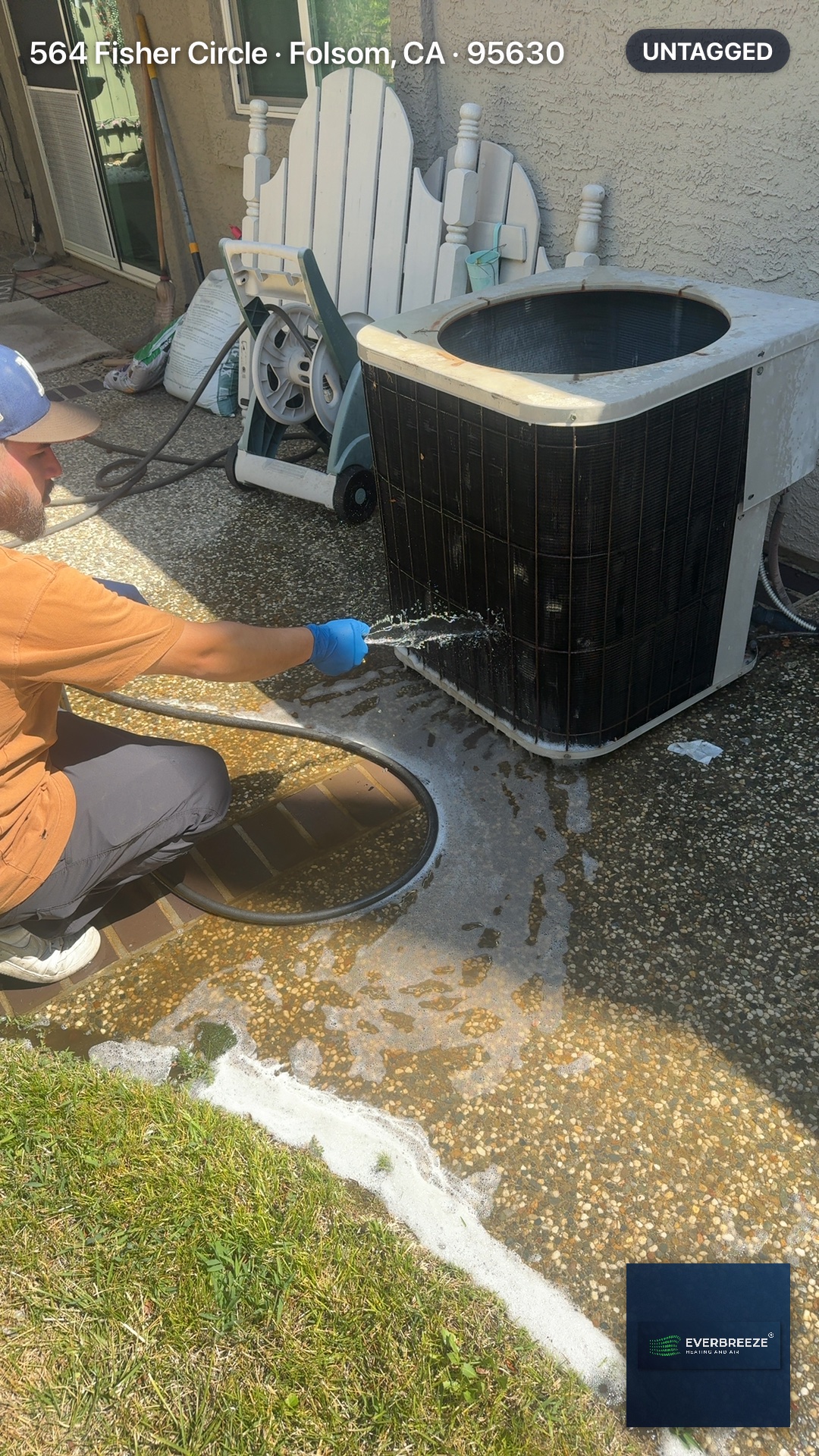 Condenser being washed