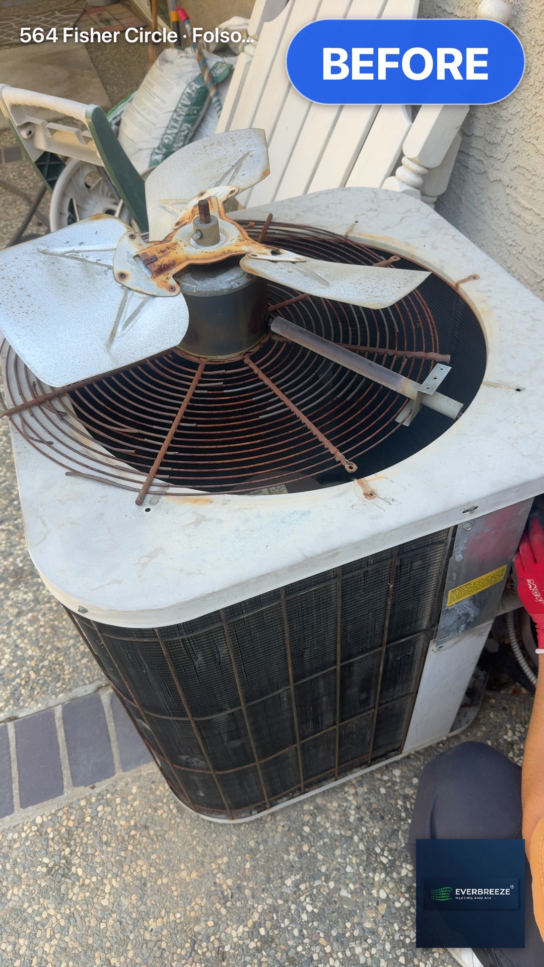Condenser fan motor before