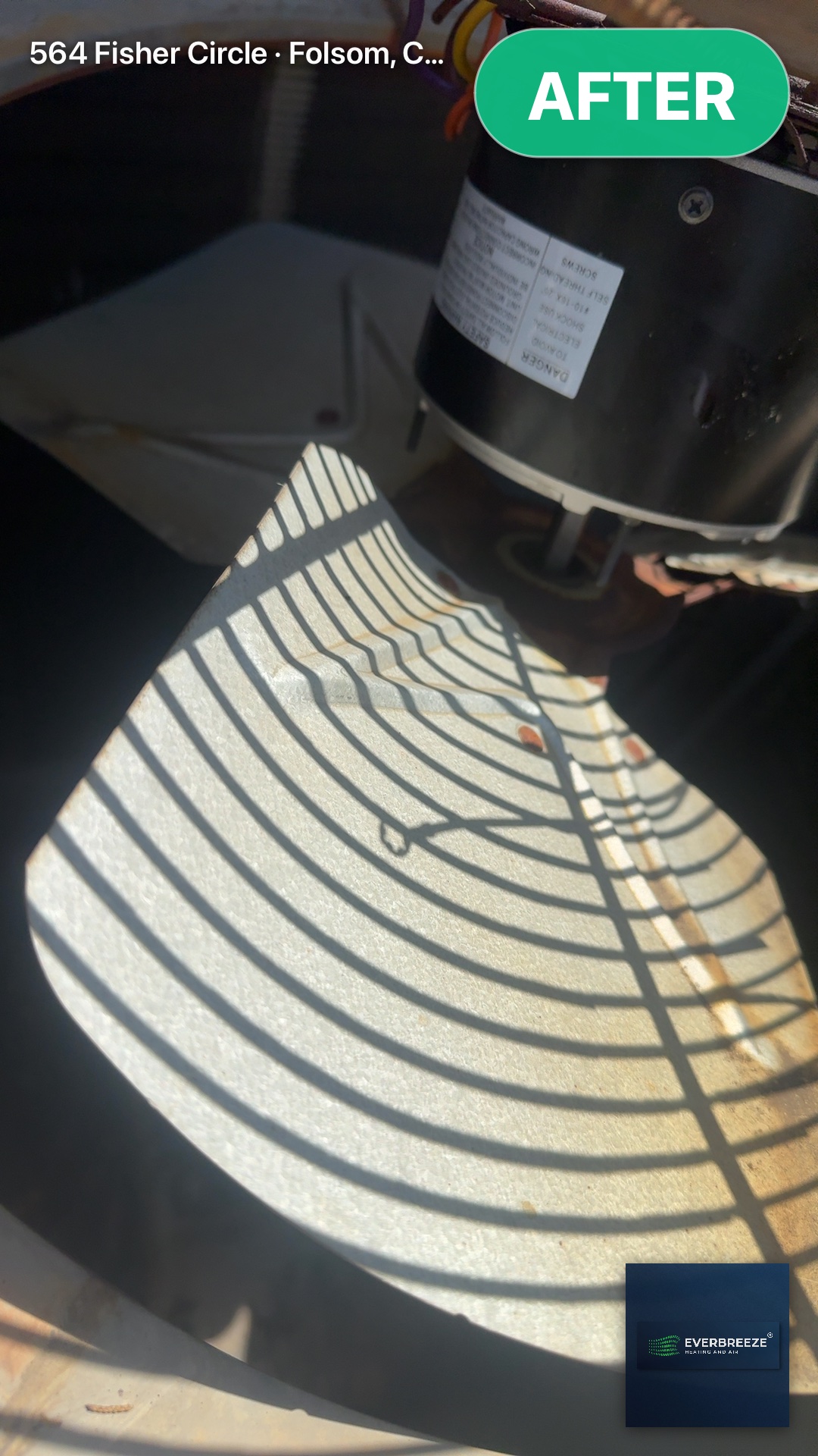 Condenser fan installed